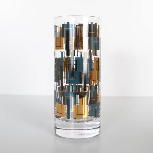 Blue and Gold Highball Glass (Set of 4)