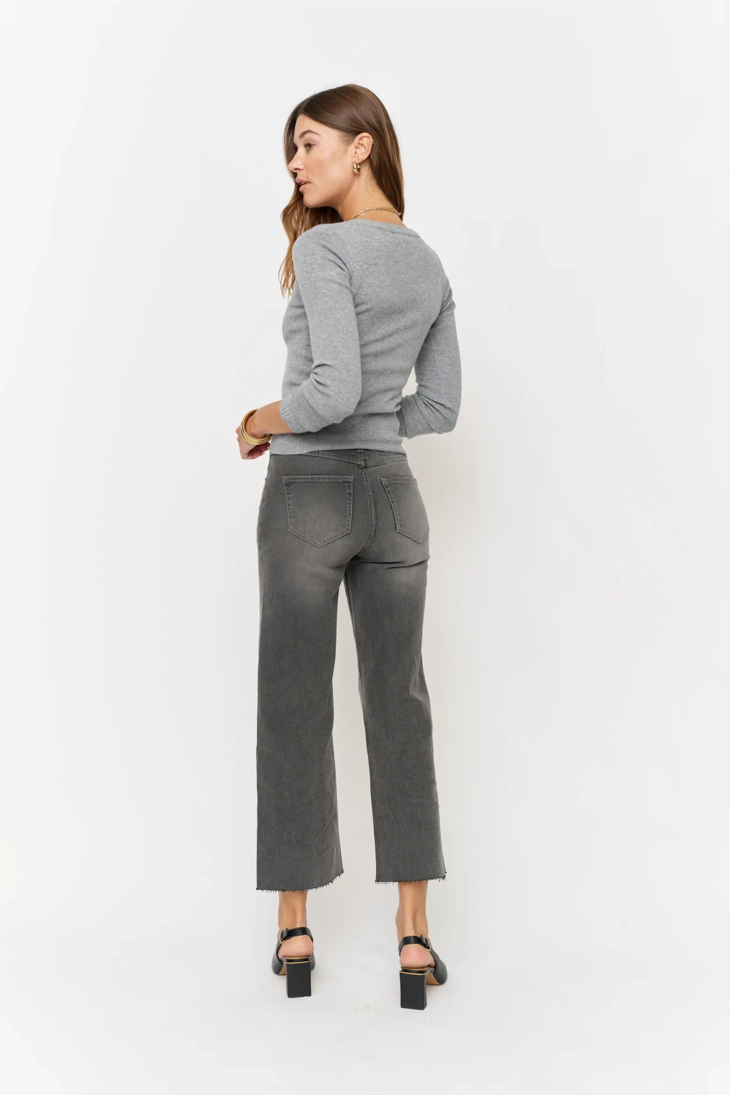 Grey Aberdeen Wide Leg Crop