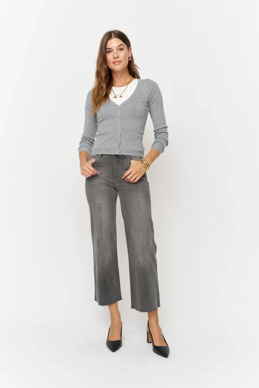 Grey Aberdeen Wide Leg Crop