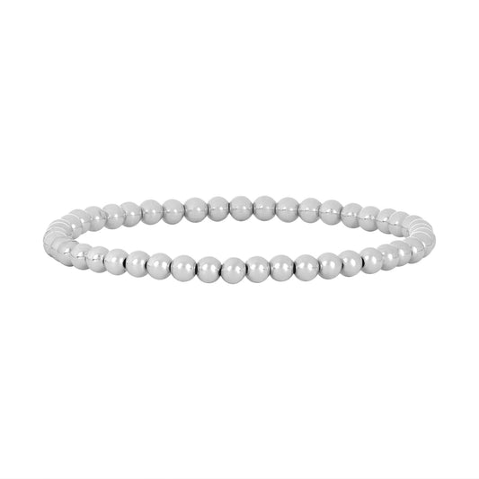 4mm Sterling Silver Bead Bracelet