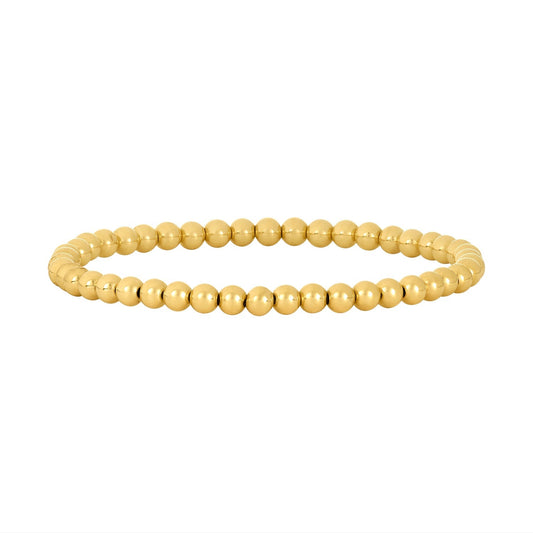 4mm Gold Bead Bracelet