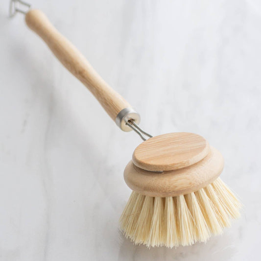 Beech Wood Dish Brush with Leather Strap