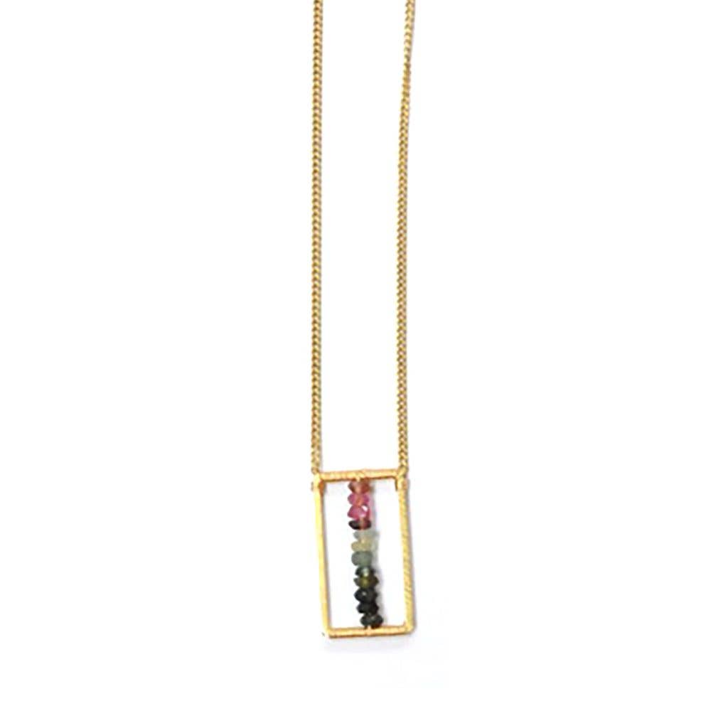 Tourmaline Rectangle Necklace