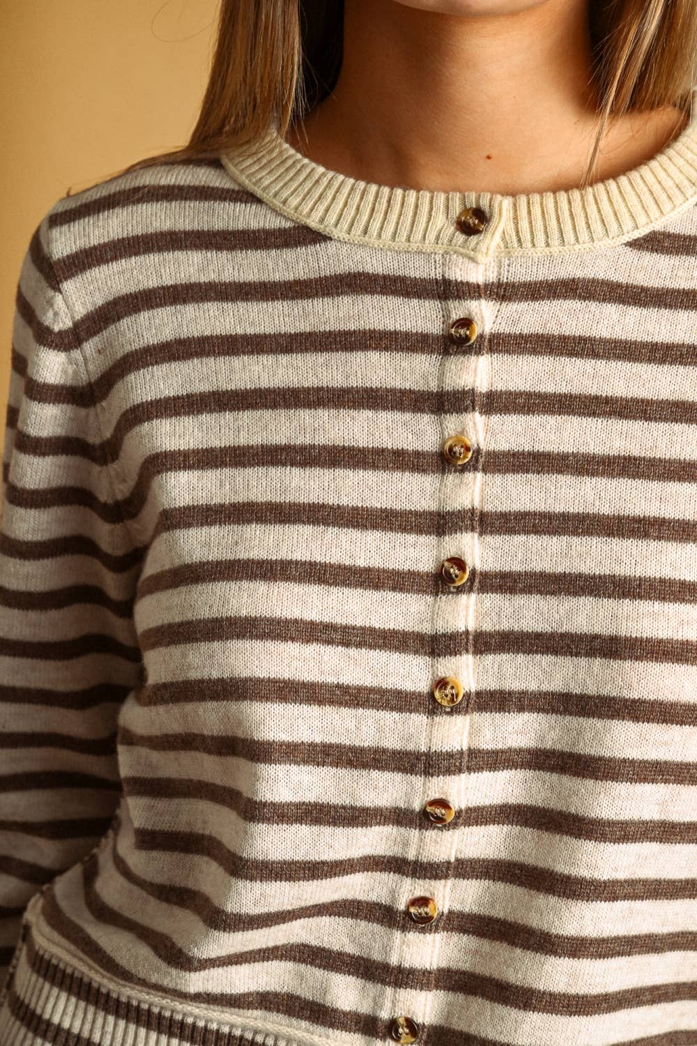 Olive Striped Cardigan