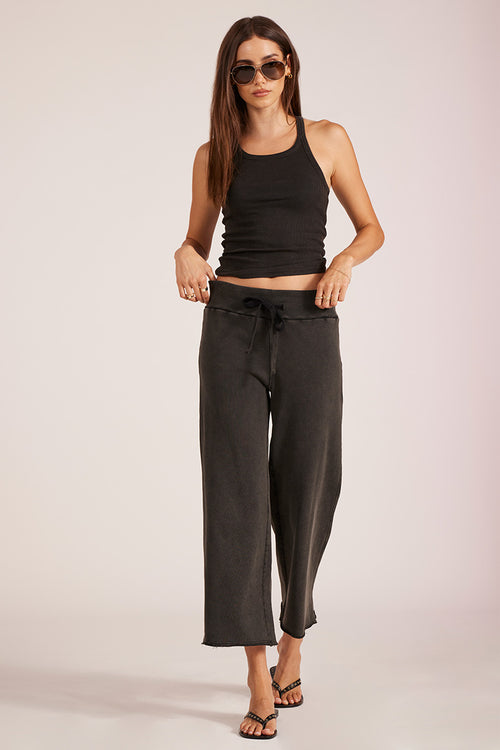 Comfort Waist Crop Flare - Heather Black