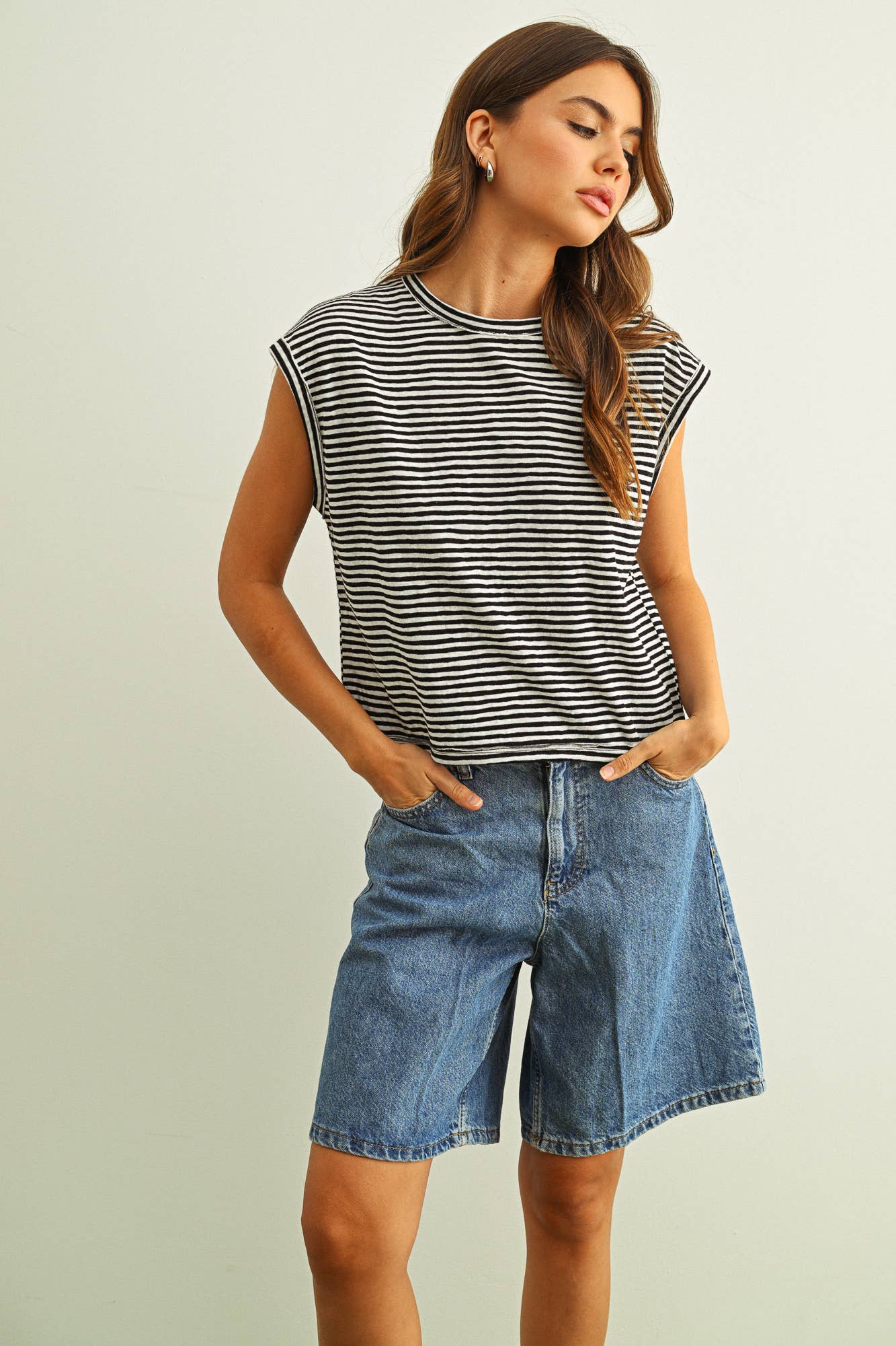 Striped Slub Top