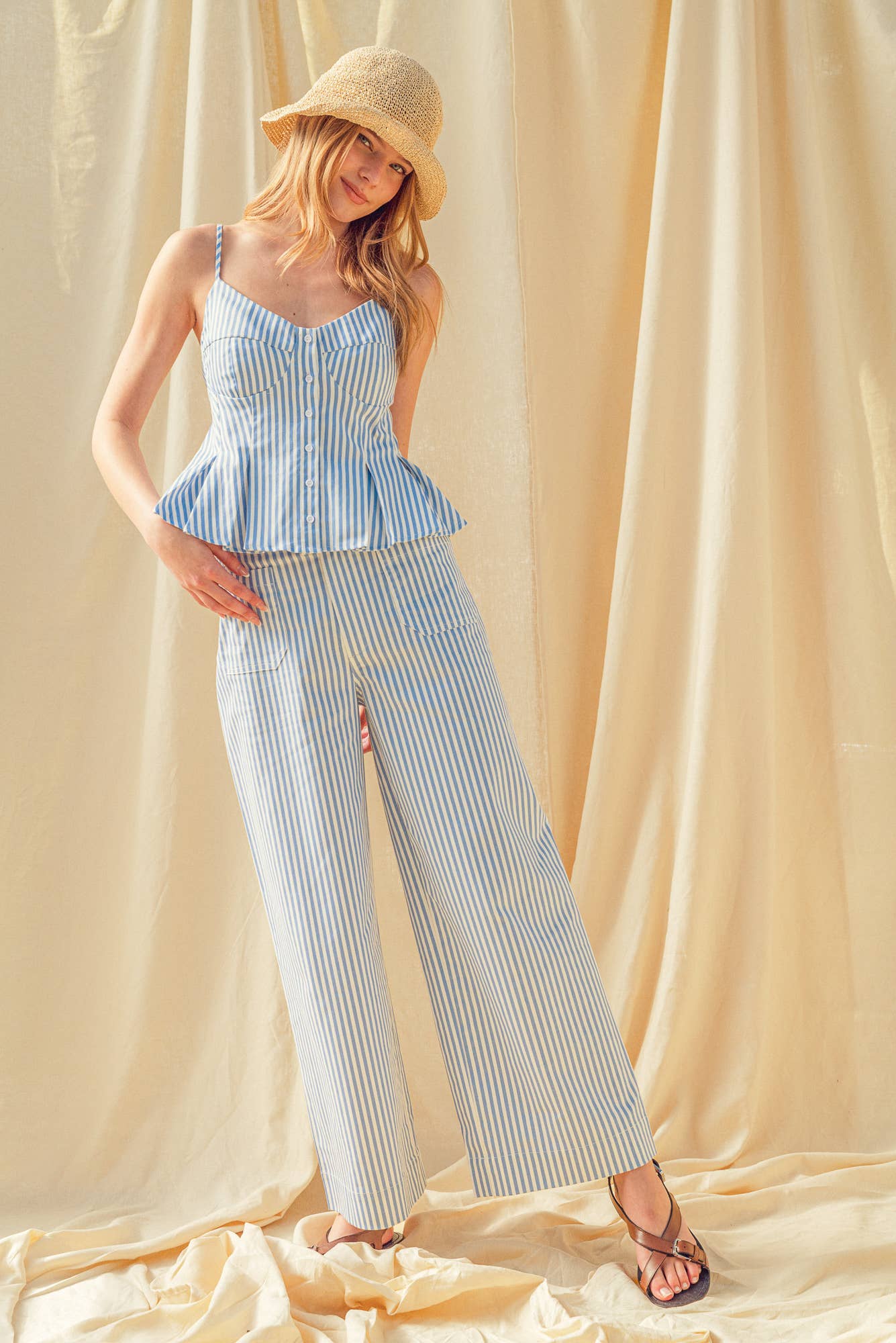 Striped Front Pocket Pants