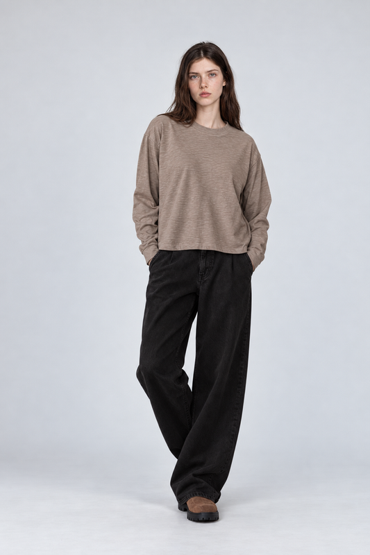 Long Sleeve Boxy Tee - 2 colors