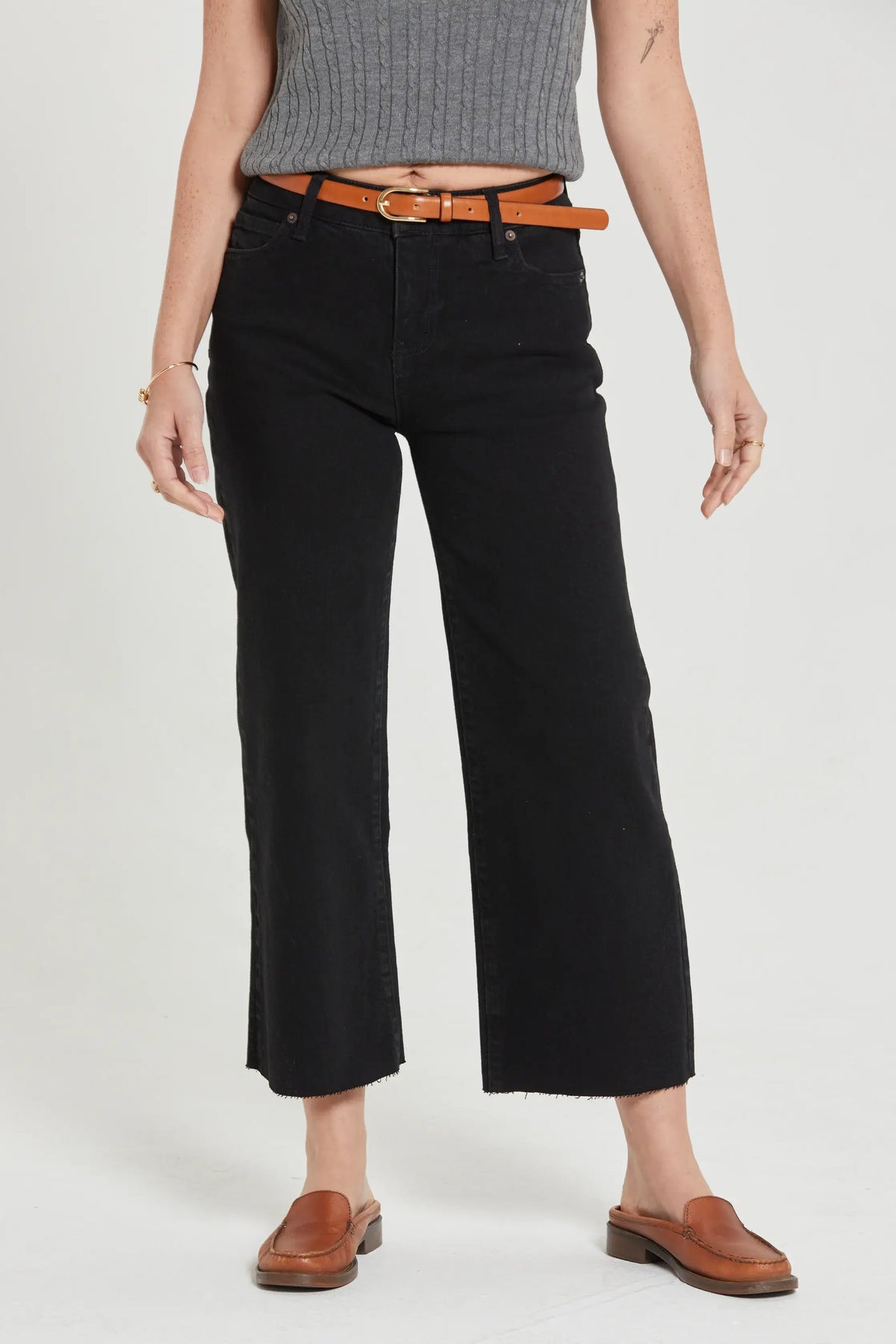 Black Aberdeen Crop Jean