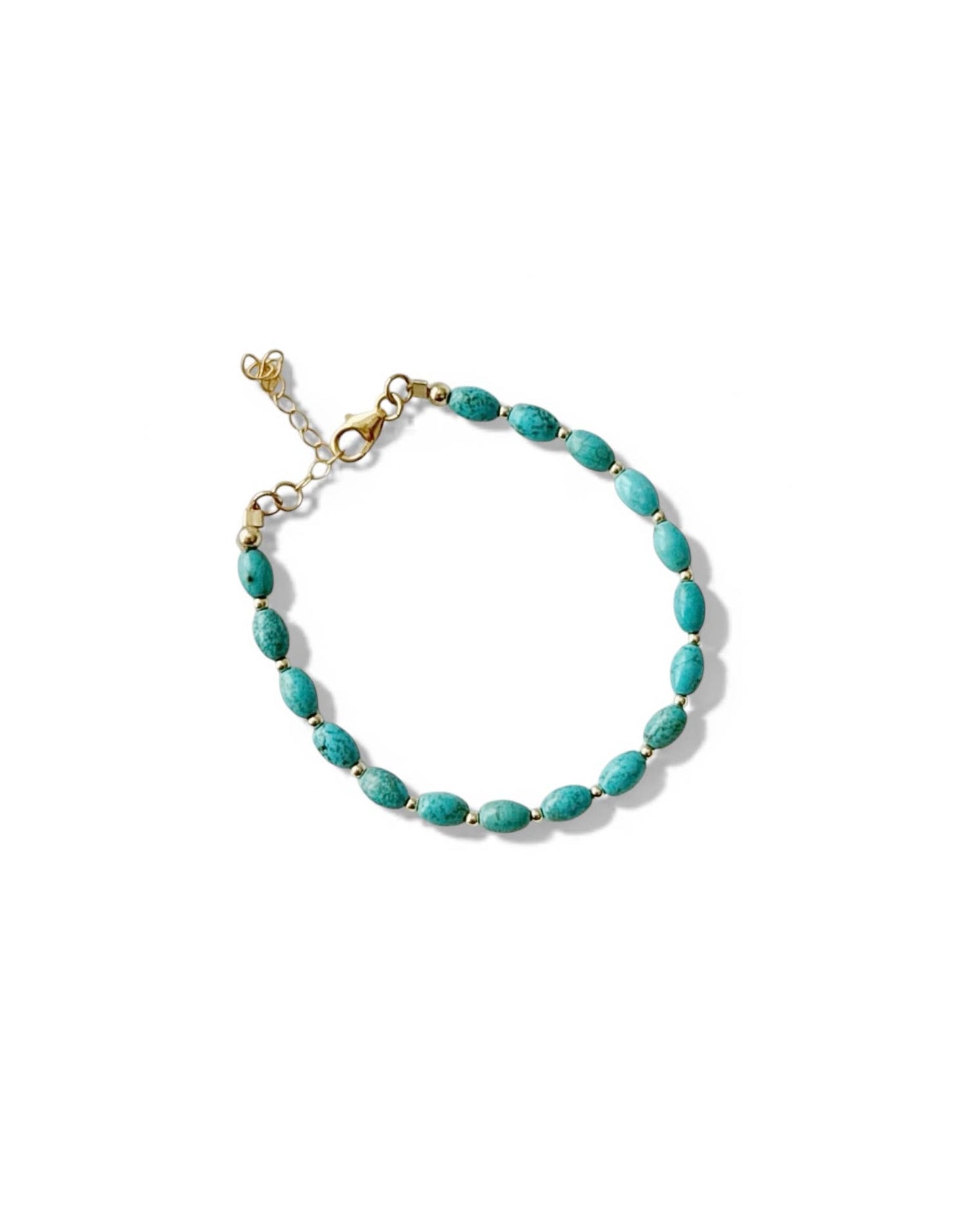 Turquoise Gold Filled Beaded Bracelet