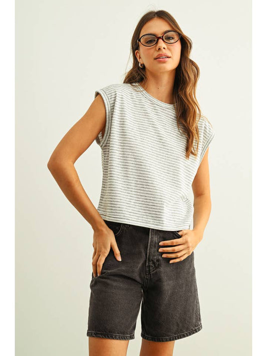 Short Sleeve Striped Top - 2 colors
