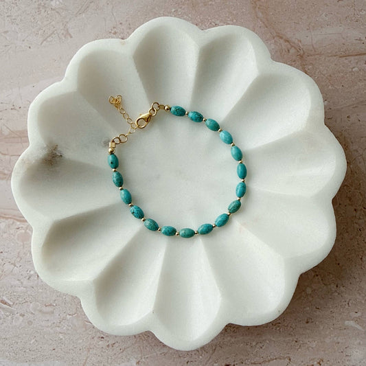 Turquoise Gold Filled Beaded Bracelet