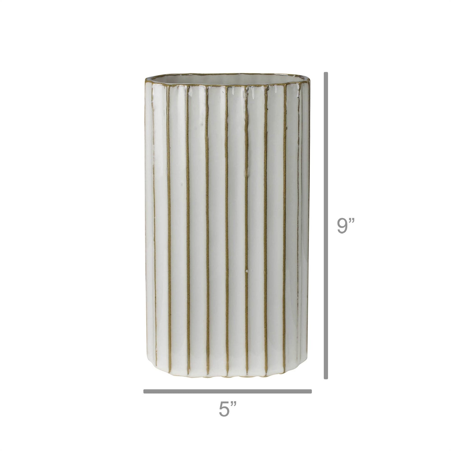 Caro Ribbed Vase, Ceramic - Lrg