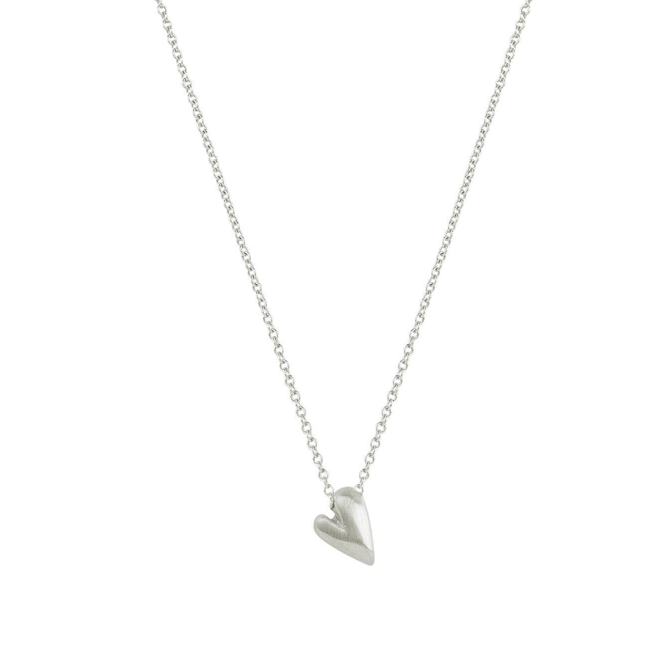Tiny Heart Necklace in Silver or Vermeil