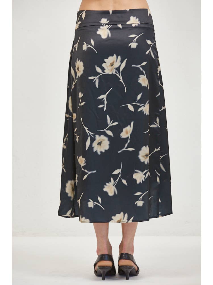 Black Floral Skirt