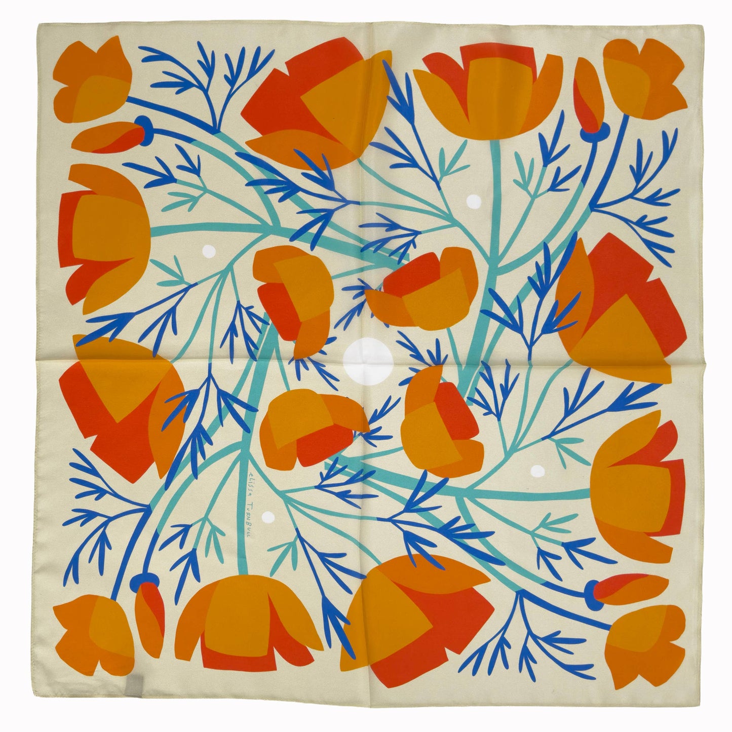 California Poppies Silk Scarf