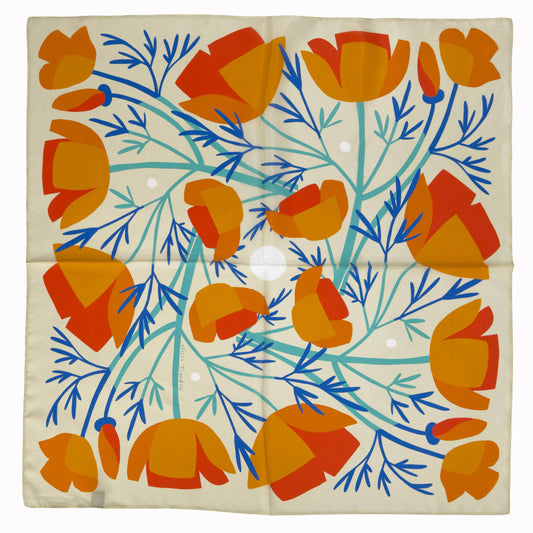 California Poppies Silk Scarf