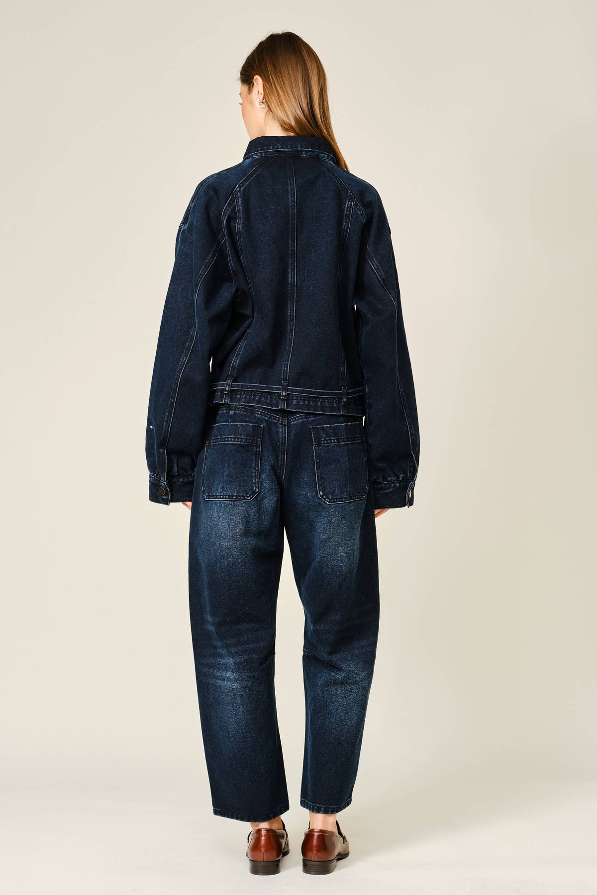 Dark Wash Barrel Jeans