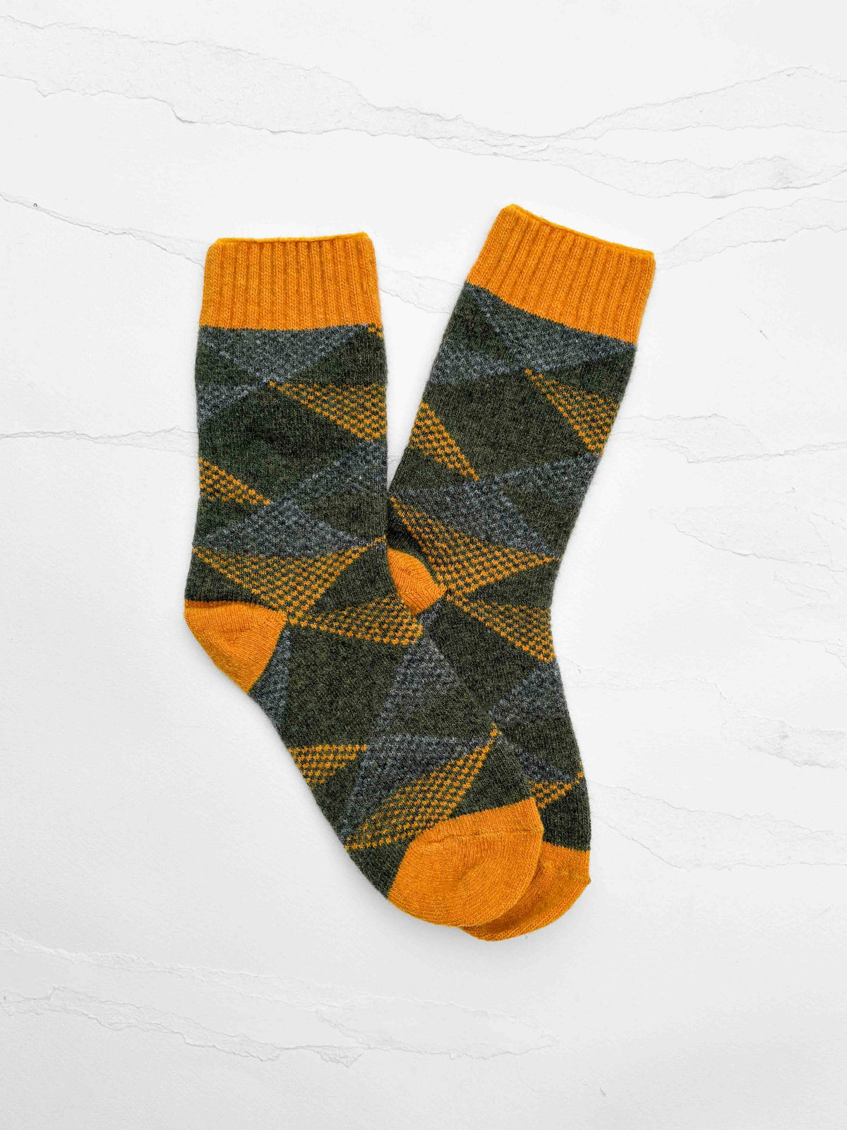 Argyle Wool Blend Socks