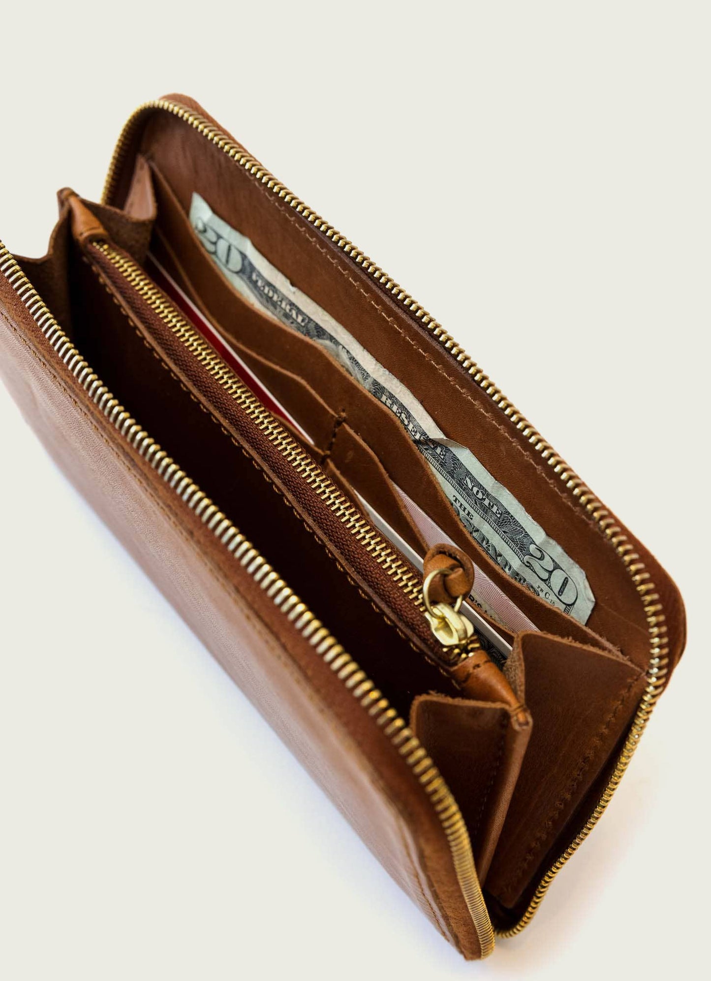 Leather Zip Around Wallet