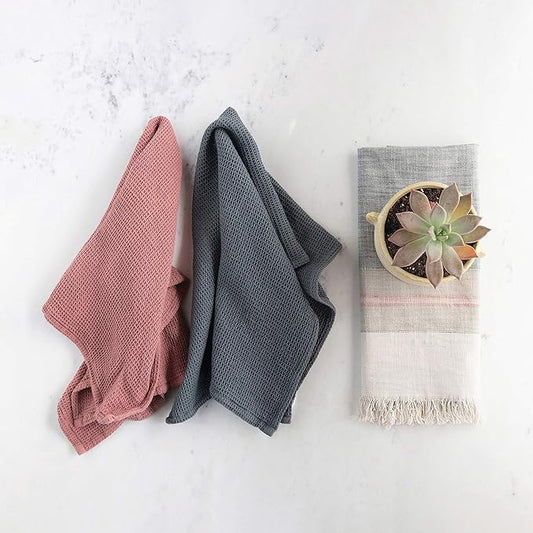 Grey Waffle Cotton Tea Towels