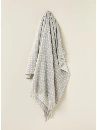 Merino Lambswool Spot Beige Throw Blanket