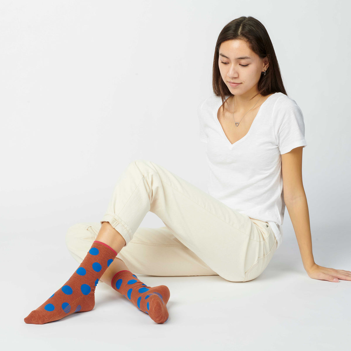 Rust - Panhandle Polka Dot Socks