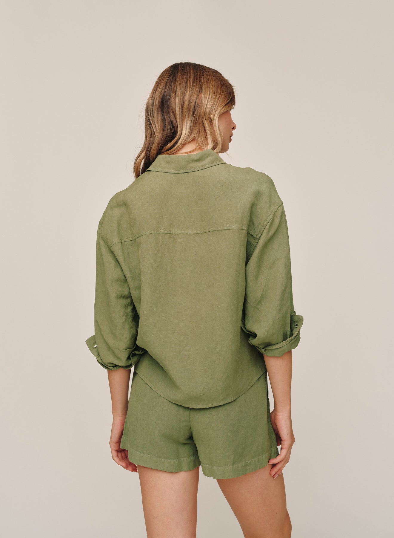 Olive Leaf Boxy Shirt