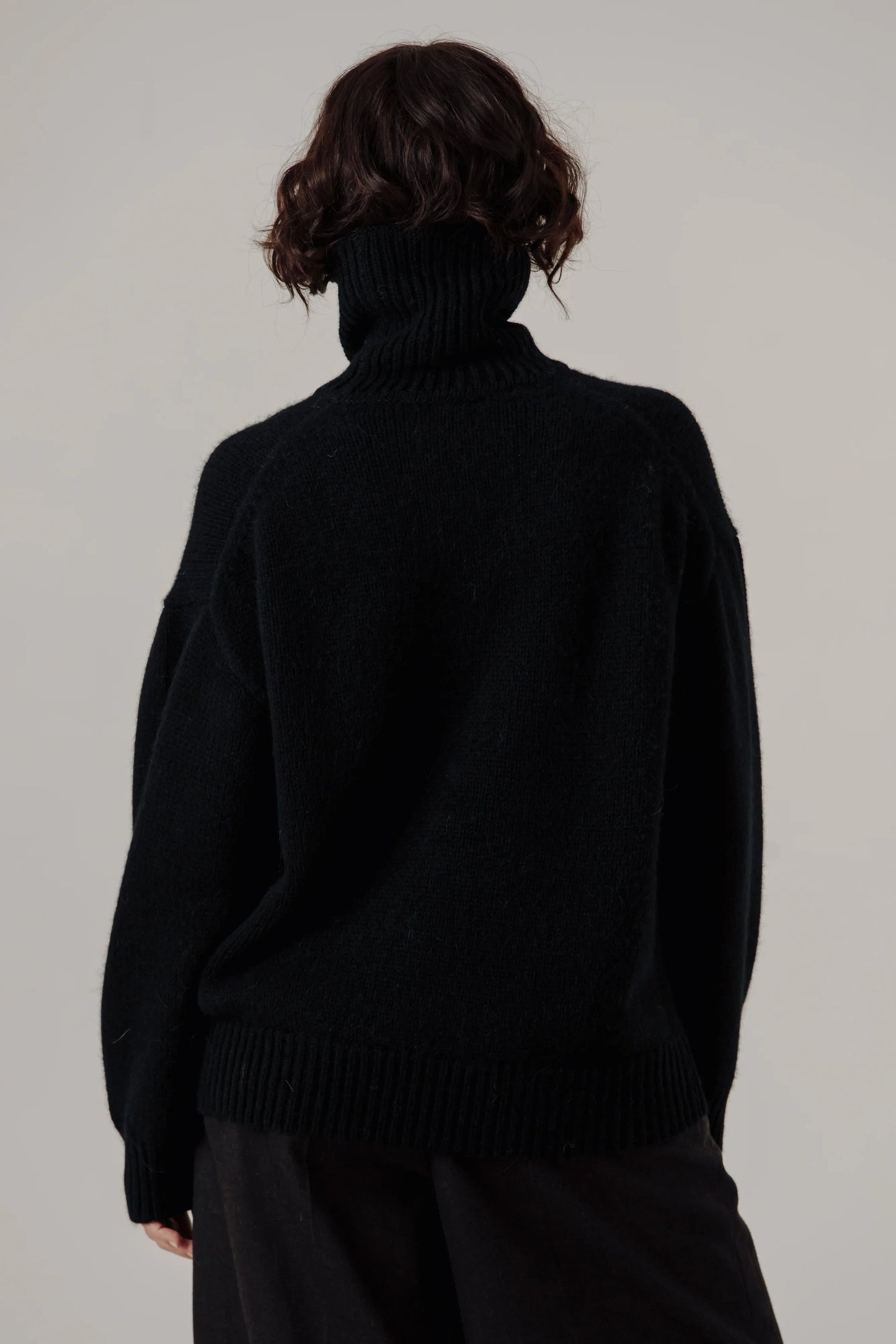 Black Alpaca Heritage Turtleneck Sweater