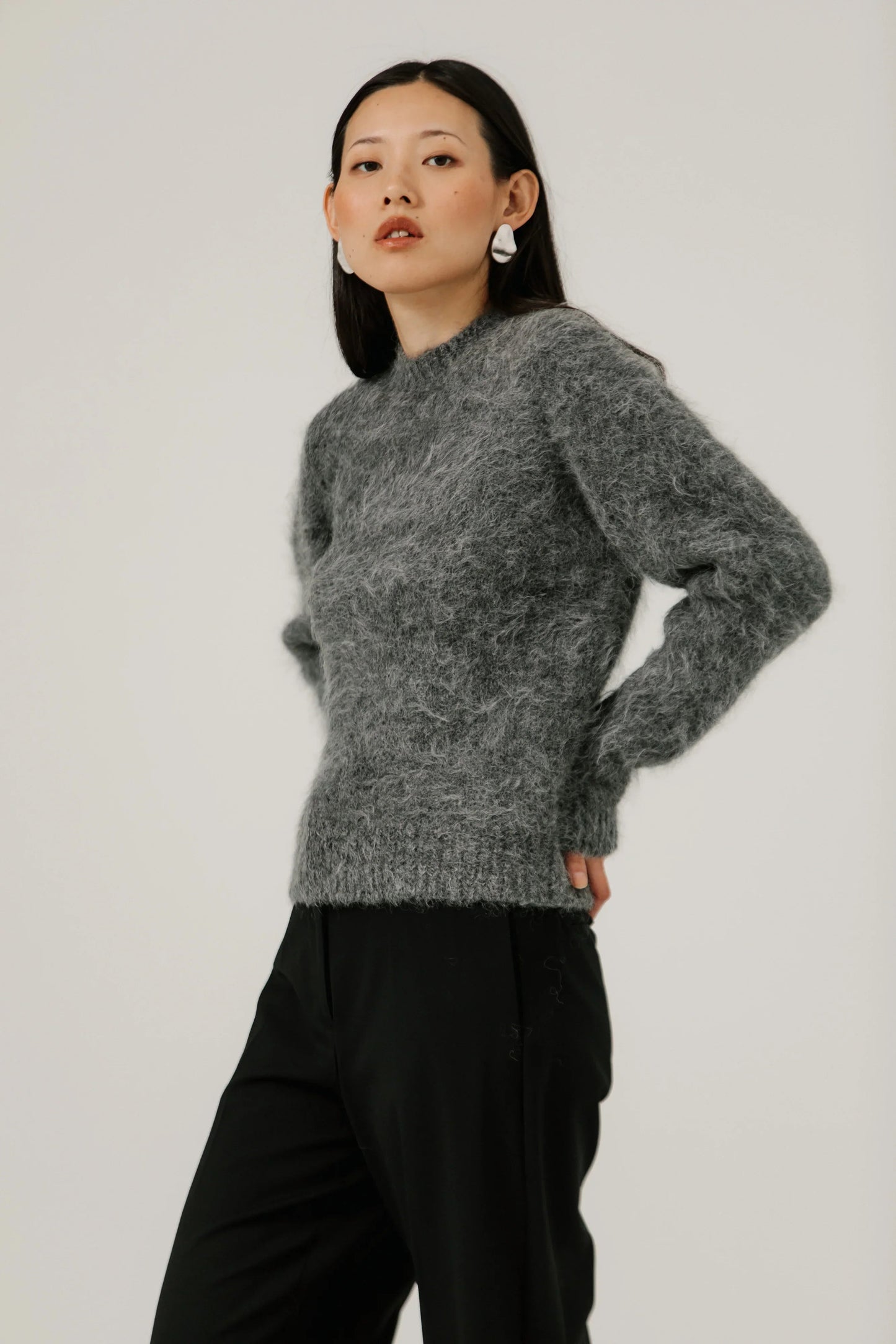 Stone Suri Alpaca Crewneck Sweater