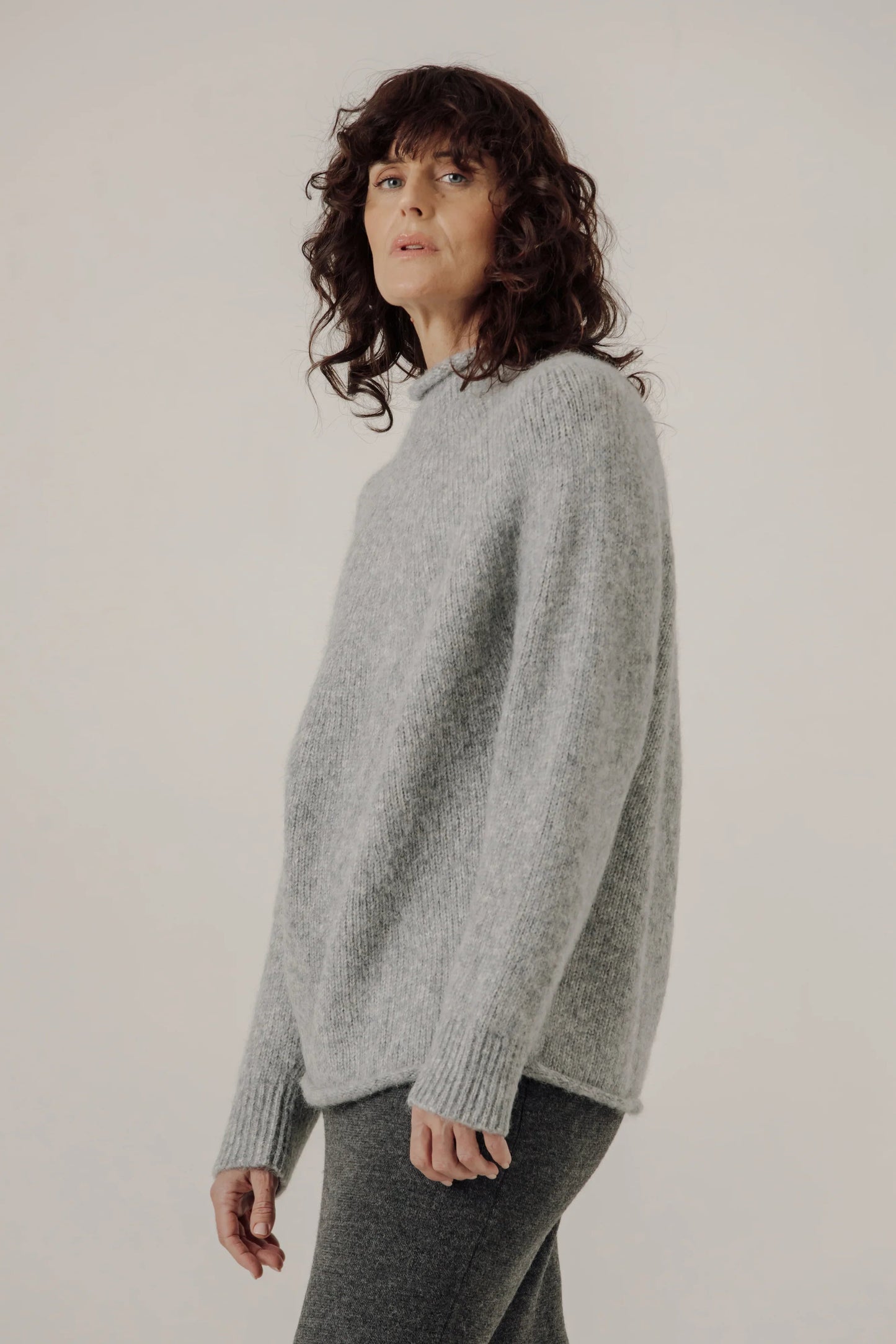 Chambray Handloom Rollneck Sweater