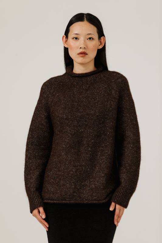 Carob Handloom Rollneck Sweater