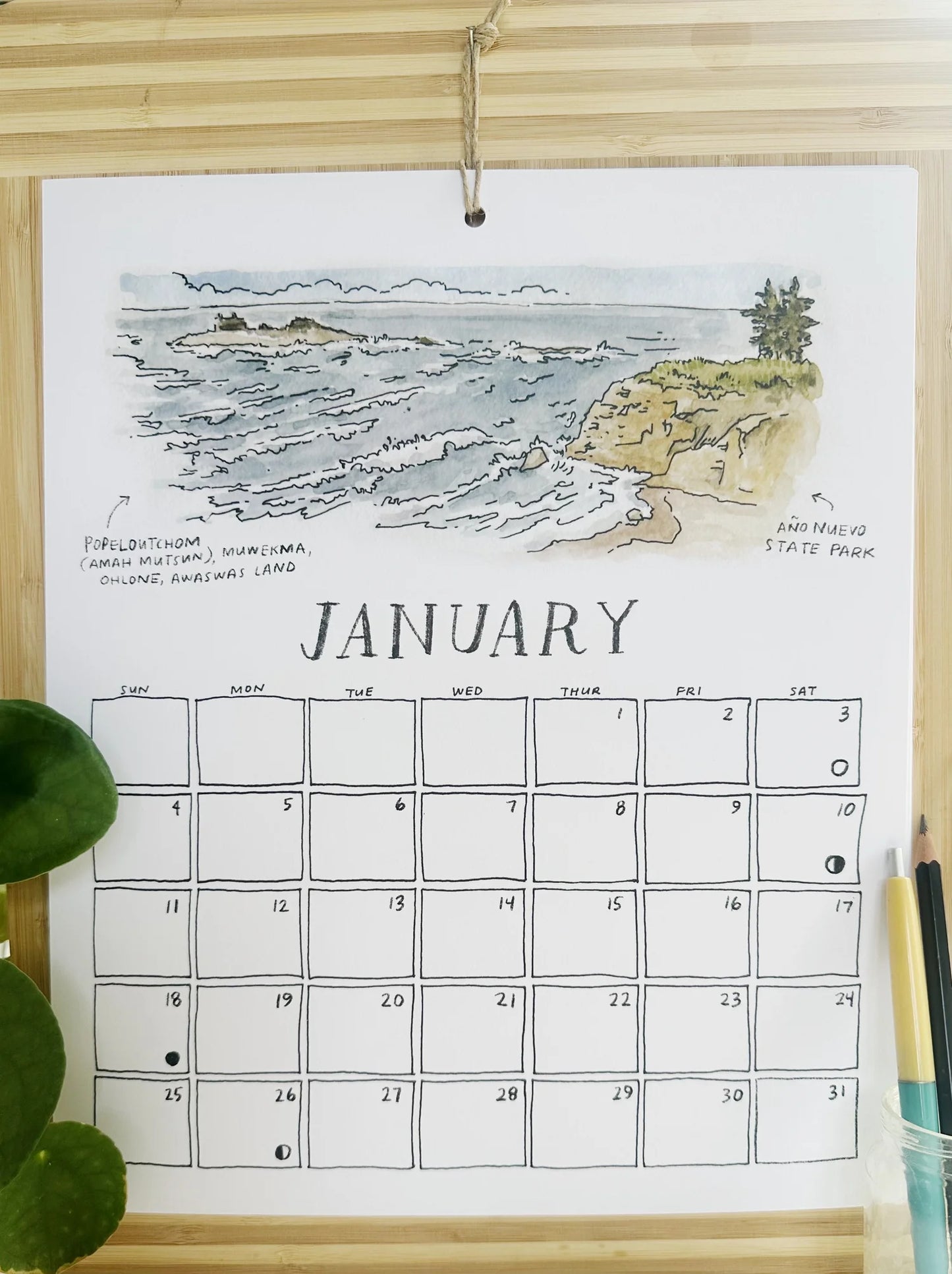 2026 Calendar Illustrations of Santa Cruz