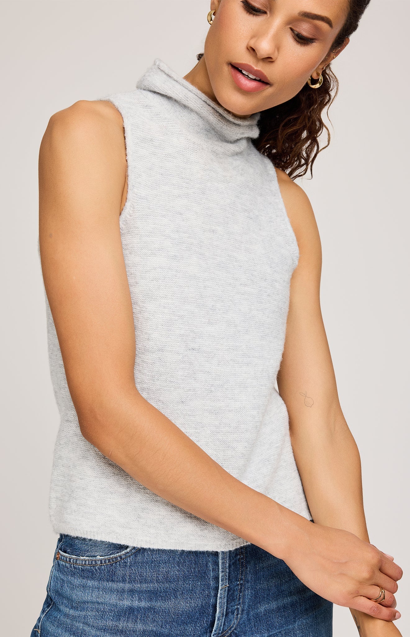 Orla Knit Sleeveless Top - Heather Blue or Gray