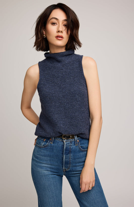 Orla Knit Sleeveless Top - Heather Blue or Gray