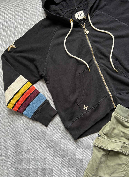 Jackie Zip Hoodie - Black