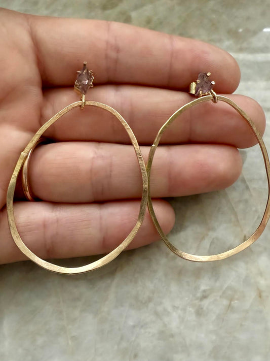 Spinel Hoops Earrings