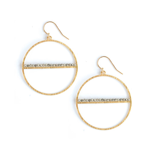 Pyrite Large Circle Earrings