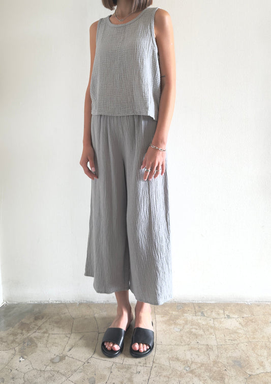 TS - Slate Gray Organic Wide Gauze Pant