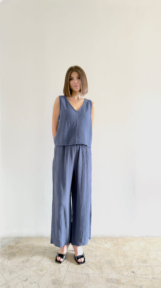 Indigo Organic Wide Gauze Pant