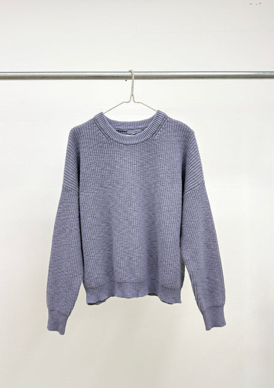 TS - Slate Blue Cotton Crewneck  Sweater