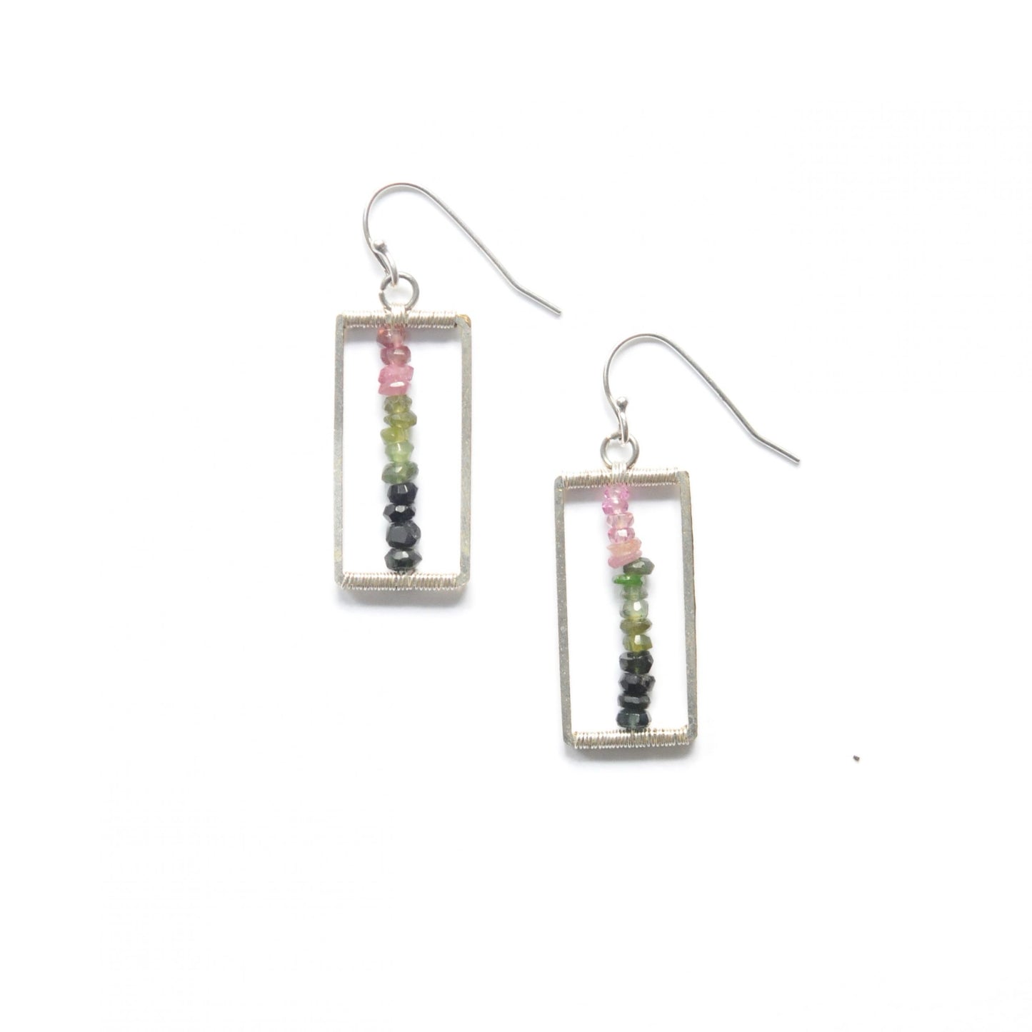 Silver Pink Gradient Earrings