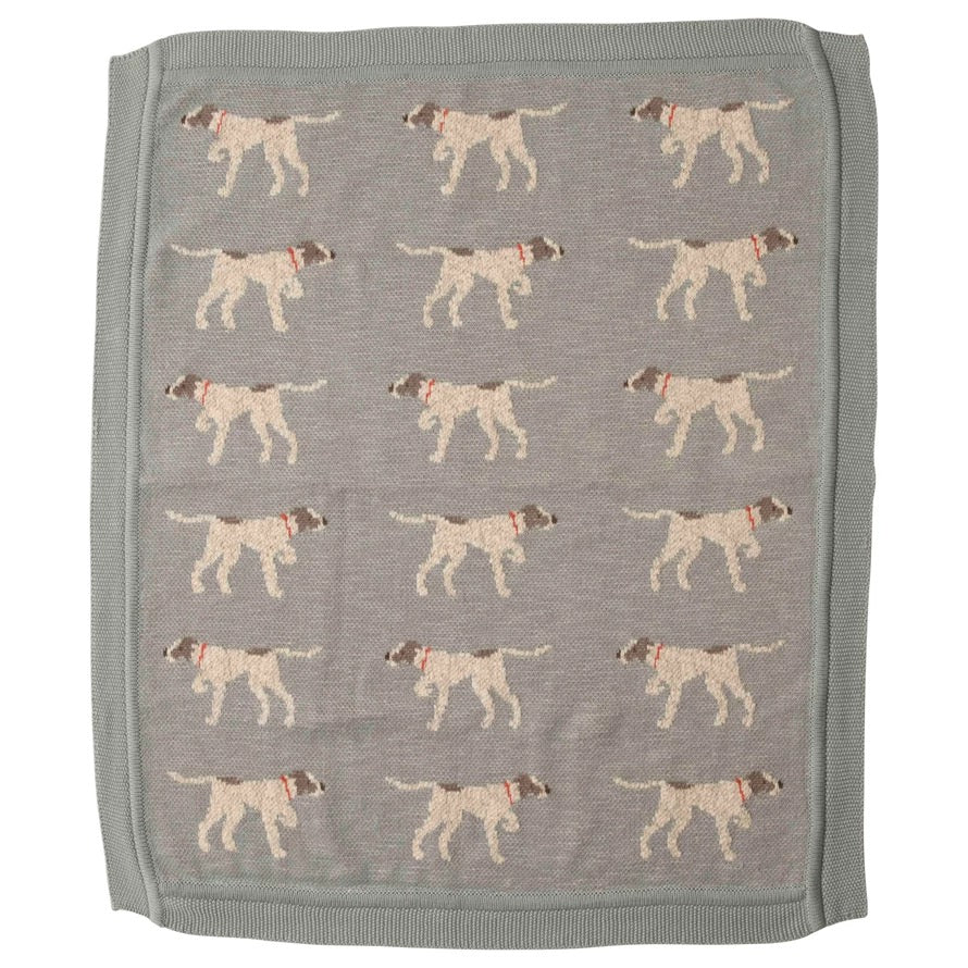 Dog Cotton Knit Baby Blanket