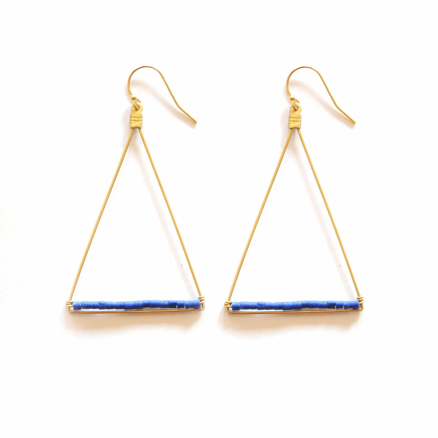 Beaded Triangle Earrings