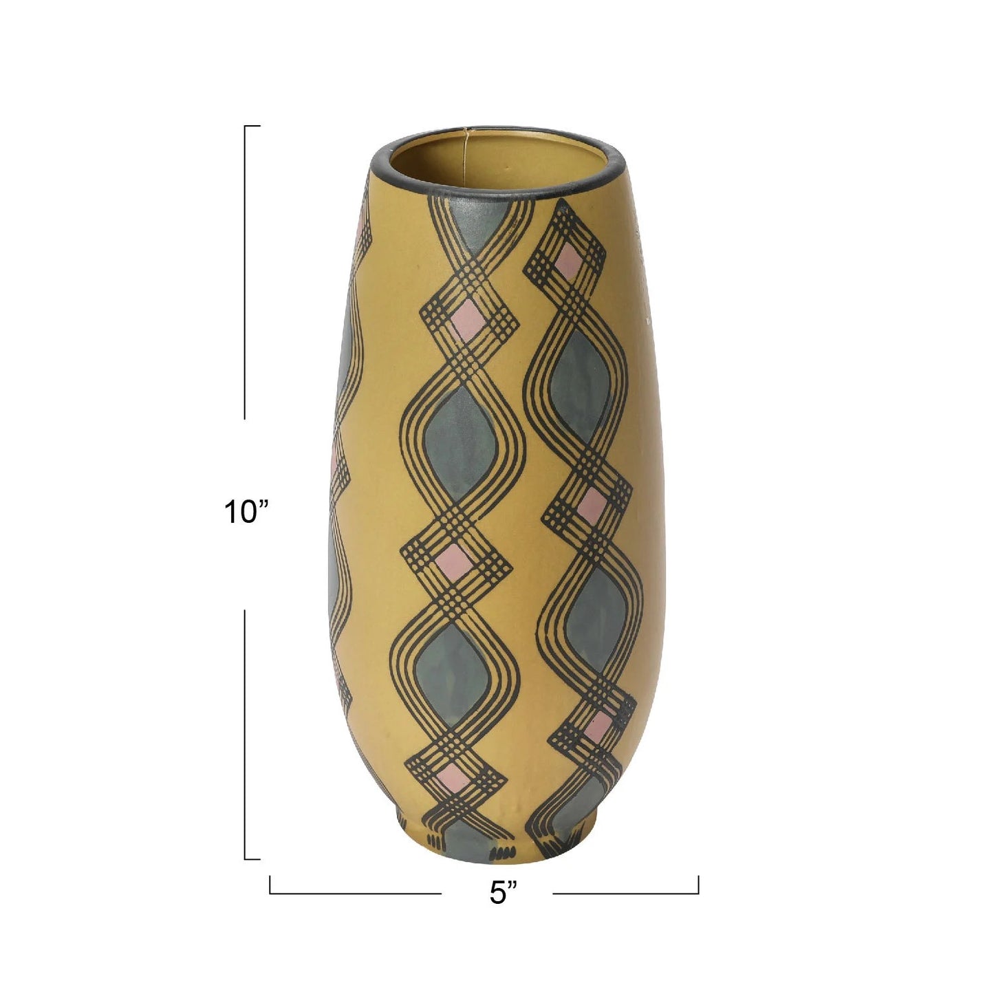 Hand-Painted Patterned Vase