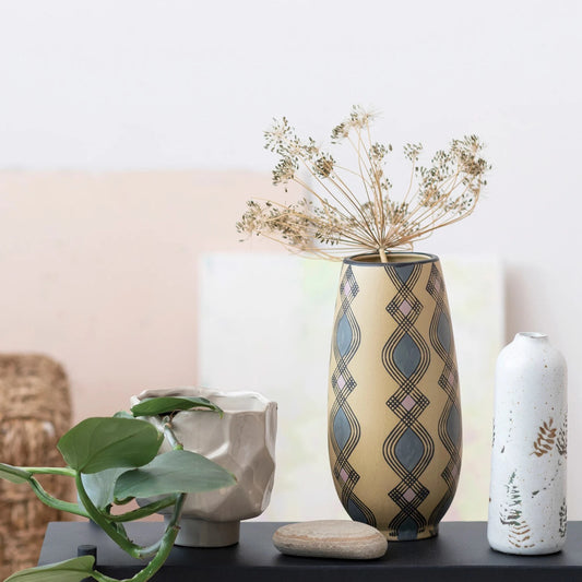 Hand-Painted Patterned Vase