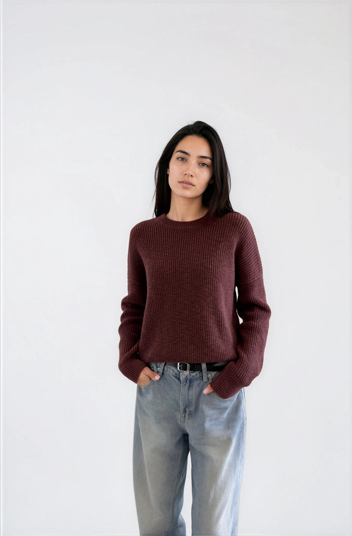 Mahogany Pull On Sweater