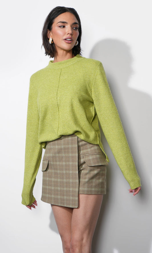 Lucia Rib Pullover Sweater Top - Cool Matcha