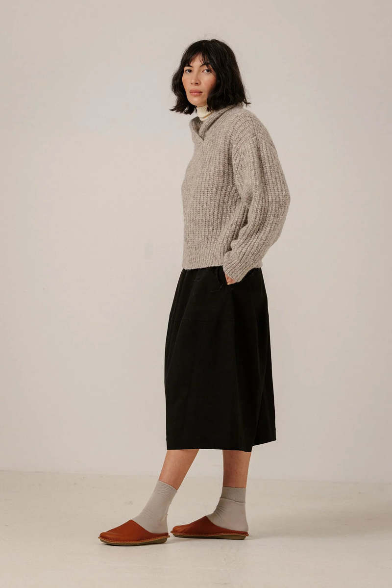 Oversized Shawl Pullover Sweater - Marble