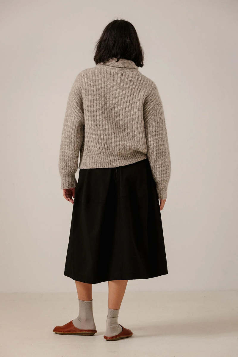 Oversized Shawl Pullover Sweater - Marble